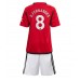 Manchester United Bruno Fernandes #8 Barnkläder Hemma matchtröja till baby 2023-24 Kortärmad (+ Korta byxor) Billigt